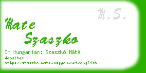 mate szaszko business card